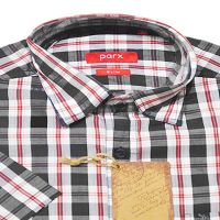 Parx Slim Red Black Half Sleeves Cotton Check Shirt-Size 39,40