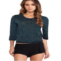 Playfair Shimmering Women Crew Neck Sweater 