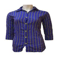 80% Off On Purple Cotton Yellow Stripes Shirt