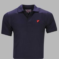 Rampwaq-Navy Blue Polo T-Shirt - Single Jersey