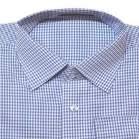 Raymond Blue White Small Check Half Sleeves Cotton Shirt-Size 39 