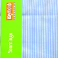Raymond-Double Stripes Polycotton Blue White Shirt Fabric