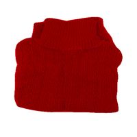 Red High Neck Long Sleeves Wool Knitted Sweater