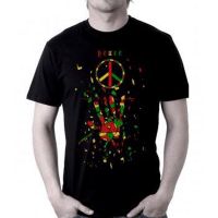Reptile Peace Black Funky Round Neck T-shirt  