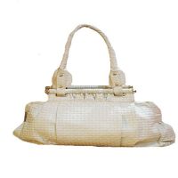 Retro Style White Baguette Handbag