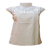 Rut m.fl. Off White Embroidered Panel Sleeveless Top-Size L