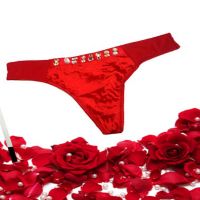 Shimmer Crystal Red Tanga Thong