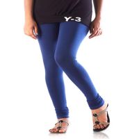 Blue Cotton Stretch Leggings