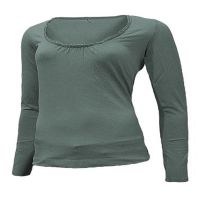 Soleil Dark Green Plain Full Sleeves Round Neck Women Top