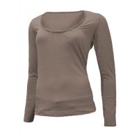 Soleil Muddy Plain Full Sleeves Round Neck Women Top