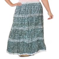 Stylish Dark Green Printed Ankle Length Skirt