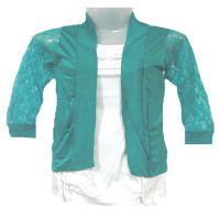 Stylish Aqua Green Half Back Crochet Shrug