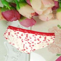 Stylish White Floral Print Hipster Panties