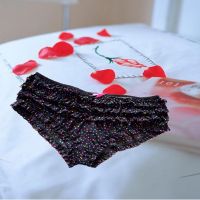 TU Black Polka Dot Frilly Pink Bow Brief Size 2XL