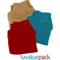 Value Pack of 3 Blue Red Brown High Neck Wool Knitted Sweater
