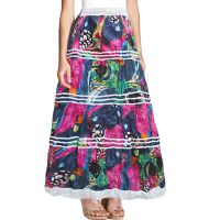 Voguish Multicolored Printed Ankle Length Skirt  