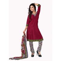 Trendz Apparels Suhani Maroon Printed Unstitched Suit