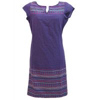 W-Purple Designer Embroidery Cotton Kurti  