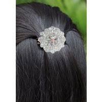 White Crystal Hair Barrettes Clip