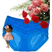 Trendy Blue Laced Bridal Brief