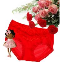 Stylish Red Laced Bridal Brief