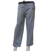 Grey Elasticized Drawstring Waist Cotton Thermal Pajama Pant