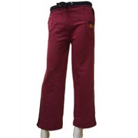 Maroon Elasticized Drawstring Waist Cotton Thermal Pajama Pant