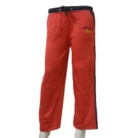 Red Elasticized Drawstring Waist Cotton Thermal Pajama Pant