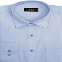 CAIRON BLUE SOLID FILAFIL EXECUTIVE FORMAL SHIRT