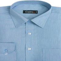 SKY BLUE SELF PATTERN EXECUTIVE FORMAL SHIRT