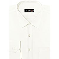 CAIRON WHITE SATIN SOLID CLUBWEAR SHIRT