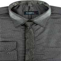 CAIRON BROWN SATIN SOLID CLUBWEAR SHIRT