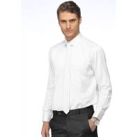 CAIRON WHITE SATIN SOLID CLUBWEAR SHIRT