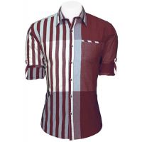 CAIRON MAROON STRIPE CASUAL SHIRT