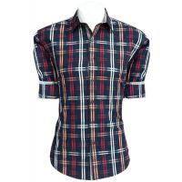 CAIRON RED BRUSHED CHECK CASUAL SHIRT