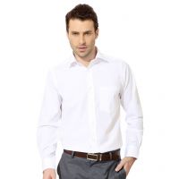 Seasons White Cotton Regular Fit Casual Shirt