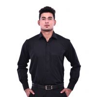  Seasons Classy Black Solid Mens Formal Shirts