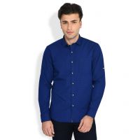  Seasons Players Blue Trim Fit Casual Shirt