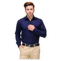  Seasons For Men Blue Formal Slim Fit Shirt
