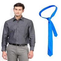 Seasons Grey Regular Fit Shirt Free Tie