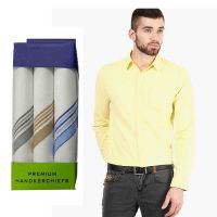 Seasons Yellow Slim Fit Casual Shirt Free Handkerchief