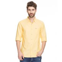 Seasons Yellow Slim Fit Solid Shirt