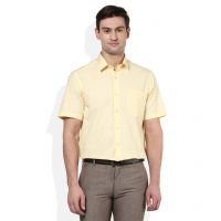 Yellow Regular Fit Solids Shirt