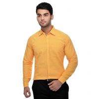 Seasons Yellow Formal Regular Fit Shirt