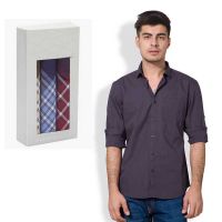 Seasons Purple Casuals Slim Fit Shirt Free Handkerchief