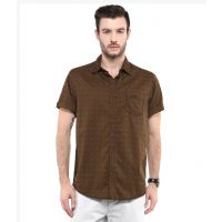 Seasons Mufti Brown Slim Fit Shirt