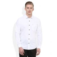 Seasons Nation White Slim Fit Solids Full Sleeves Shirt