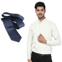 Seasons White Formal Regular Fit Shirt Free Tie