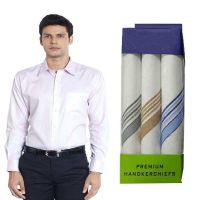 Seasons Off-White Formal Regular Fit Shirt Free Handkerchief