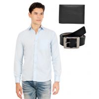 Seasons Unique Off-White Casuals Shirt with Conbo of , Wallet and Belt